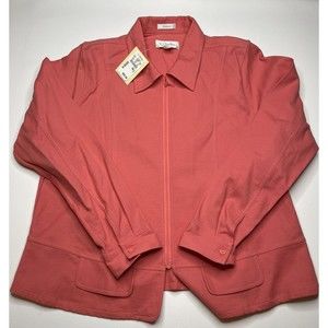 C.J. Banks New With Tags Women's Zip Up Dress Jacket- Size 14W Coral